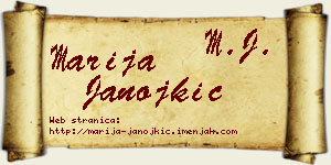 Marija Janojkić vizit kartica